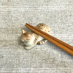 猫の箸置き三態（茶白/nobi,goro,hako）　猫グッズ　猫雑貨　茶白猫 4枚目の画像