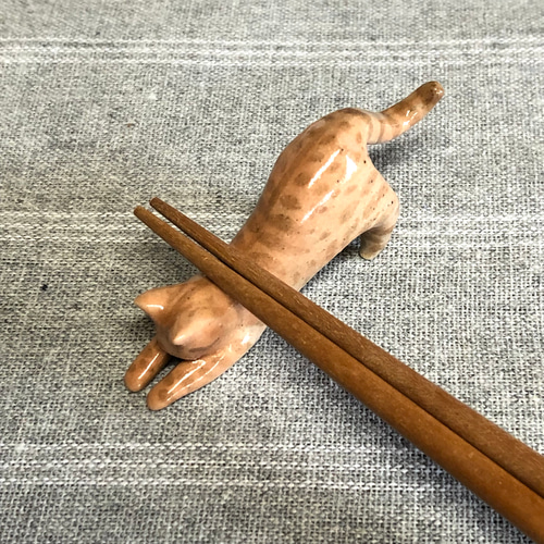 猫の箸置き三態（茶トラ/nobi,goro,hako） 猫グッズ 猫雑貨 茶