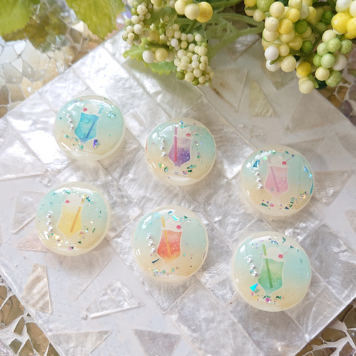 クジラカボションとお魚ボタン☆5個 s5 くじら/鯨/海/ボタン 
