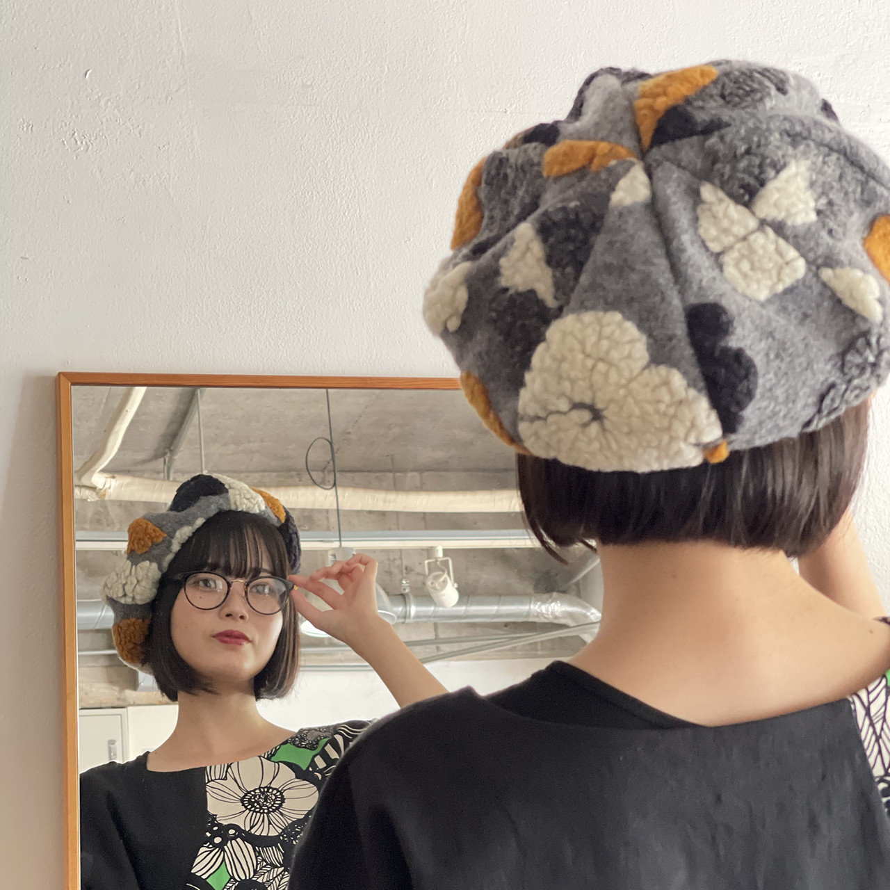 モコモコフラワーベレー<GY>