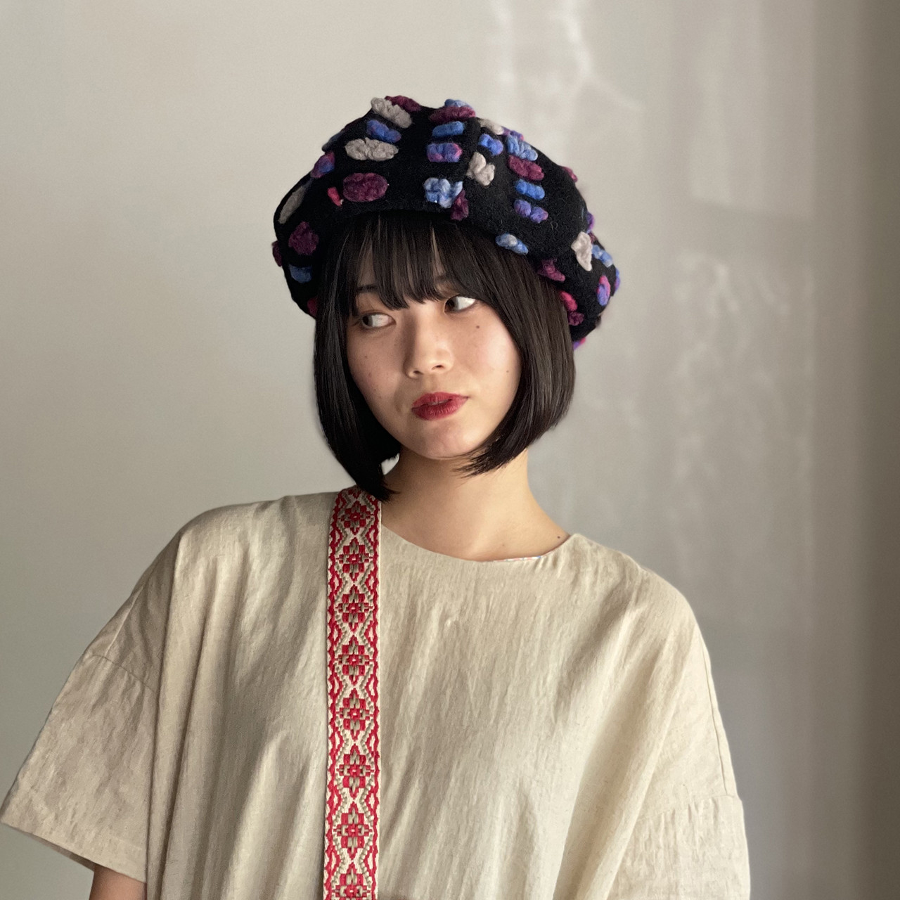 モコモコドットベレー<BK>