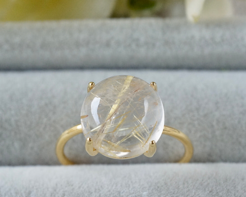 受注制作】再販 ルチルクォーツ 7号〜フリーサイズリング シルバー925