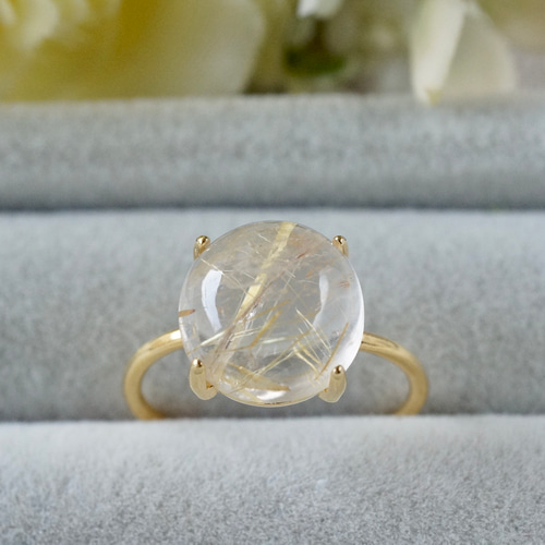 受注制作】再販 ルチルクォーツ 7号〜フリーサイズリング シルバー925