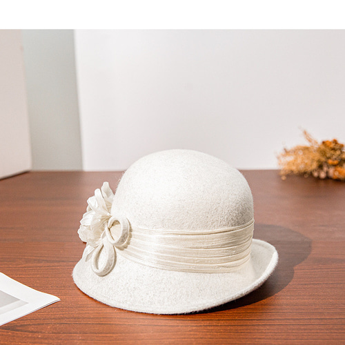 2023秋冬ツイードハット年齢削減ロールエッジハットエレガントウール