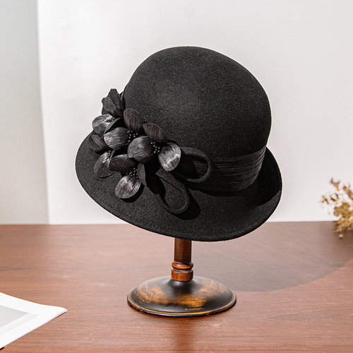 2023秋冬ツイードハット年齢削減ロールエッジハットエレガントウール