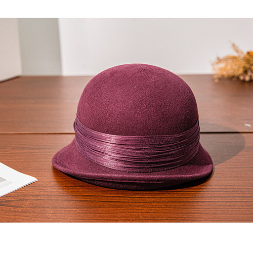2023秋冬ツイードハット年齢削減ロールエッジハットエレガントウール