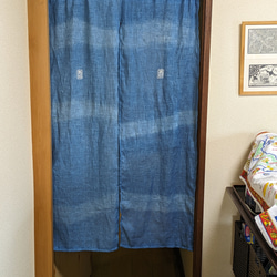 藍染めの暖簾(のれん) 麻 100% 生地 伊勢屋儀平 通販 藍染めの暖簾(のれん) 麻 100% 生地 伊勢屋儀平 通販