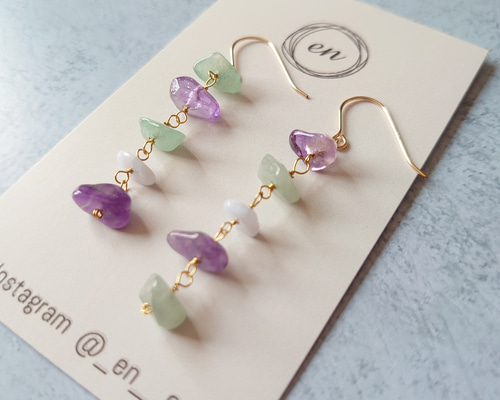 14kgf アメジスト ブルーレースアゲート グリーンアベンチュリン