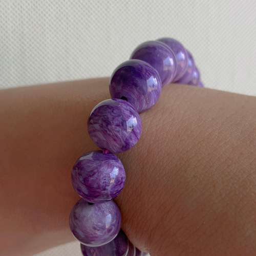 チャロアイトブレスレット Charoite AAA 11mm 優雅な紫