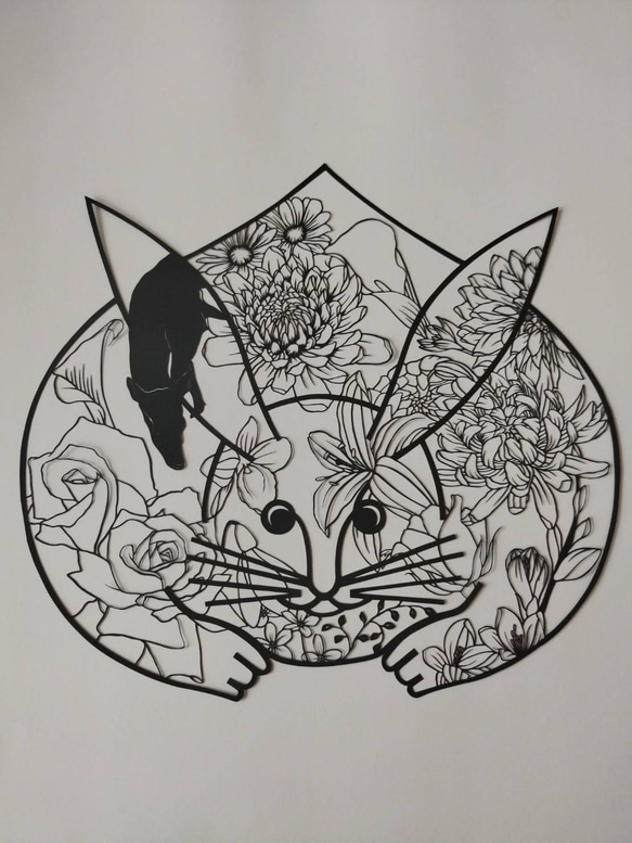 猫とうさぎの切り絵 歌川芳藤「兎絵 勧進大相撲之図」切り絵 切り絵 伊勢屋 通販