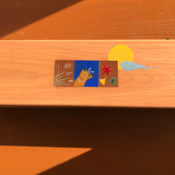 食卓に置ける箸箱(秋の気配）　カトラリーケース　メガネ入れ　小物入れ　蓋付きカトラリーケース　木製　少人数用 2枚目の画像