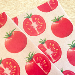 トマトの平袋〈大｜5枚入〉マチなし 紙袋 ペーパーバッグ ギフトバッグ ラッピング 野菜モチーフ かわいい おしゃれ 3枚目の画像
