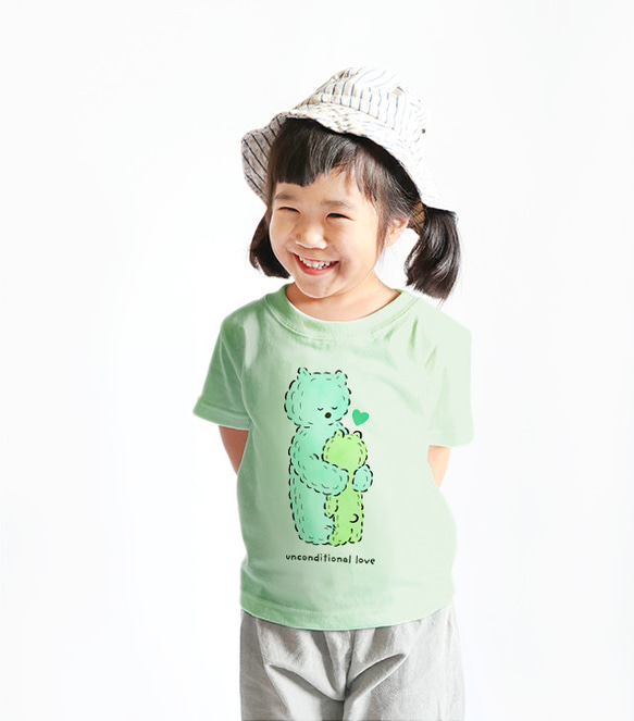 名入れ　名前入り　キッズ  Tシャツ（親子のくまさん/メロン ） 2枚目の画像