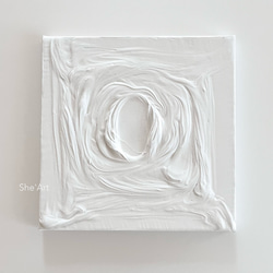 原画SM・minimal・ホワイト  /モダンアート・インテリア･テクスチャーアート 絵画 キャンバスアート 1枚目の画像