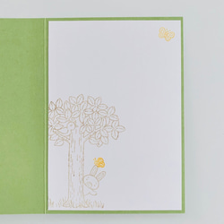 【誕生日】カードの中にかくれんぼしている森の仲間たちがお祝いしてくれる♡かわいいメッセージカード　二つ折り 4枚目の画像