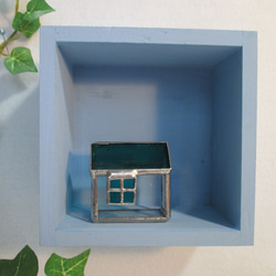 b6　木製　カバー付　ミニカラーボックス　ディスプレイボックス　ウッドボックス　ミニシェルフ　三合枡　マス　小物入　工作 3枚目の画像