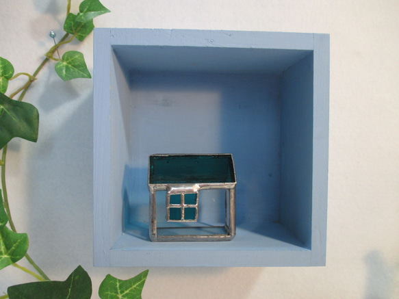 b6　木製　カバー付　ミニカラーボックス　ディスプレイボックス　ウッドボックス　ミニシェルフ　三合枡　マス　小物入　工作 3枚目の画像