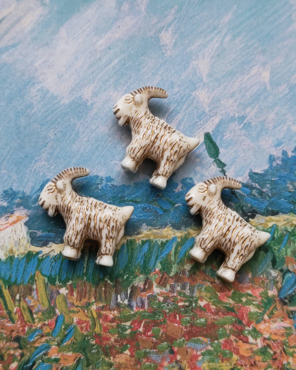 デットストック ドイツ製アクリルビーズ ヤギ アイボリー ビーズ