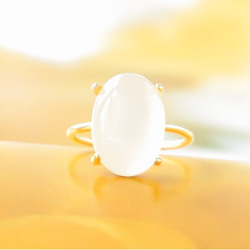 ノーブルな白】 大粒 ムーンストーン リング 6月誕生石 Silver925製