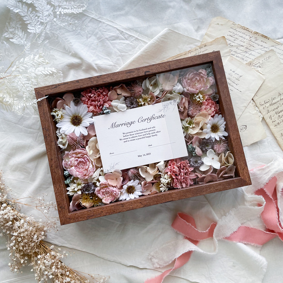 おい様専用★order【お名前入れ・写真差し替え可能】キャンバス地フォトフレーム2点・結婚証明書 5枚目の画像