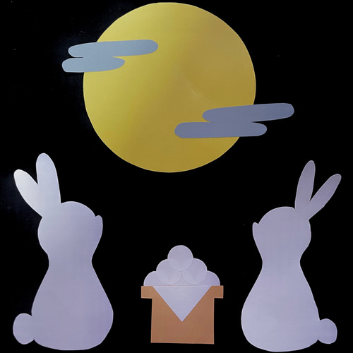 凡庸うさぎ お月見 楽天市場】季節の掛軸 お月見うさぎ Hanging scroll of season