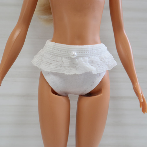 送料無料）バービーランジェリー、バービーパンツ、バービー下着、白1