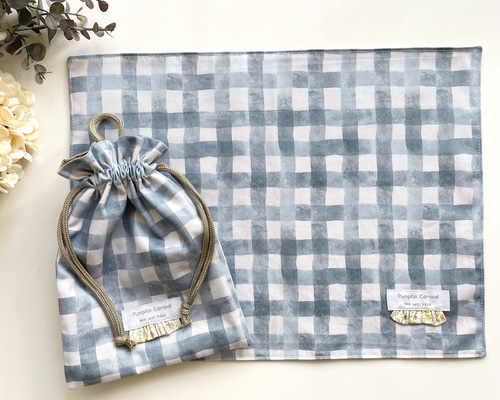 BOYs  Mom 様　確認用　ランチョンマット　給食袋　サークル　グレー BOYs Mom 様確認用ランチョンマット給食袋サークルグレー