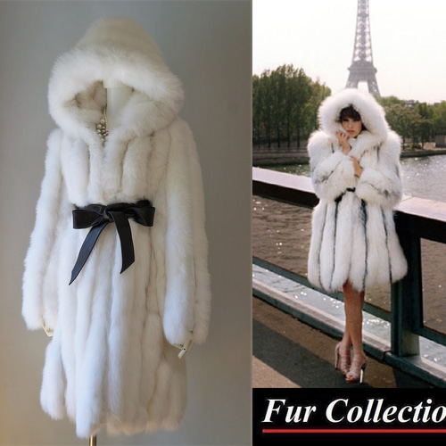 冬の空気に映える☆リッチ感満載の白ホワイトフォックスファーコート