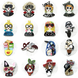 ペトラ【PETRA】かわいいブローチ　アクセサリー　メガネレディーブローチ 2枚目の画像