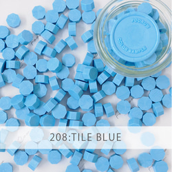 シーリングワックス　ブルー　ソリッド/クリーム　全５色　35グラム　約100粒入 6枚目の画像