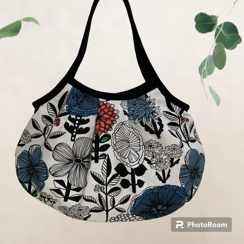 ジャガード織グラニーバック ばら花柄 肩掛けショルダー 北欧風