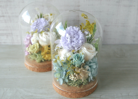 お供え花にもなるインテリア ガラスドーム -lavender blue- 7枚目の画像