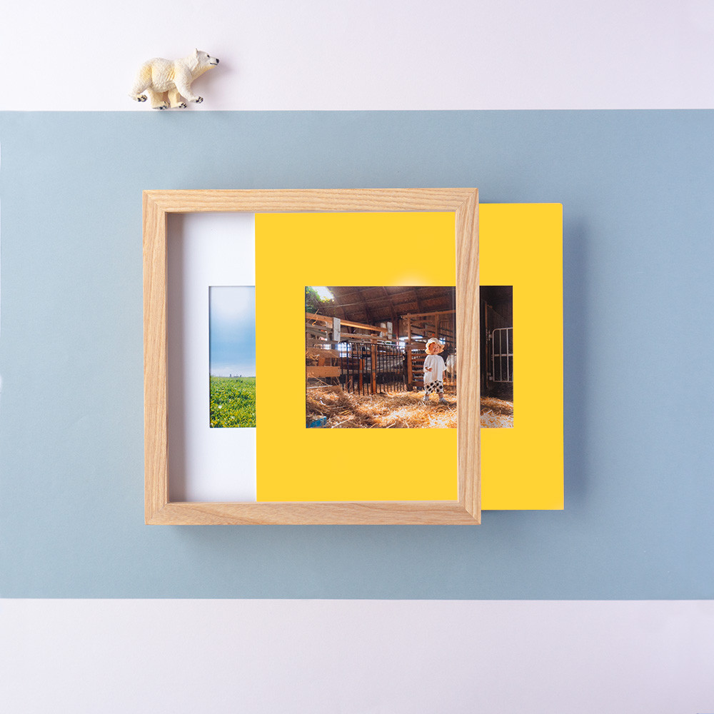 送料無料▶オリジナル写真立て（額＋写真フレーム２枚＋写真プリント）□額装してお届けします