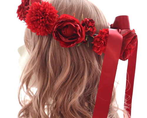 Pinnaーhandmadeーさま 確認用 ヘッドドレス 2点セット 赤 Pinnaーhandmadeーさま 確認用 ヘッドドレス 2点セット 赤 Pinnaーhandmade