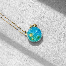 琉球ガラス]沖縄産 青い海 琉球ガラス ネックレス アクセサリー レジン
