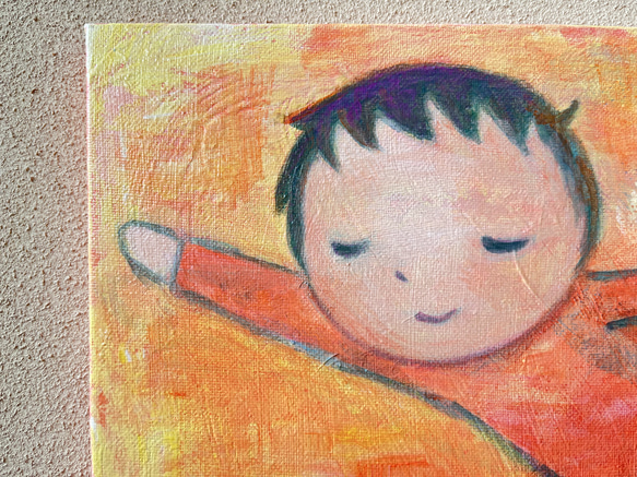 【空も飛べるはず】＃原画＃イラスト＃ヒーリングアート＃キャンバス＃癒し＃絵画＃子ども＃幸せ＃あたたかい 2枚目の画像