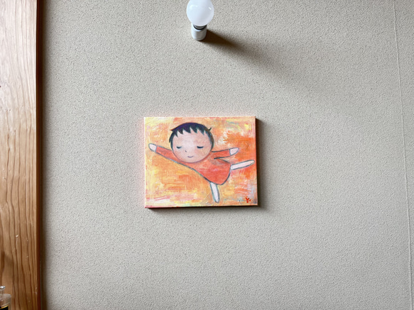 【空も飛べるはず】＃原画＃イラスト＃ヒーリングアート＃キャンバス＃癒し＃絵画＃子ども＃幸せ＃あたたかい 4枚目の画像