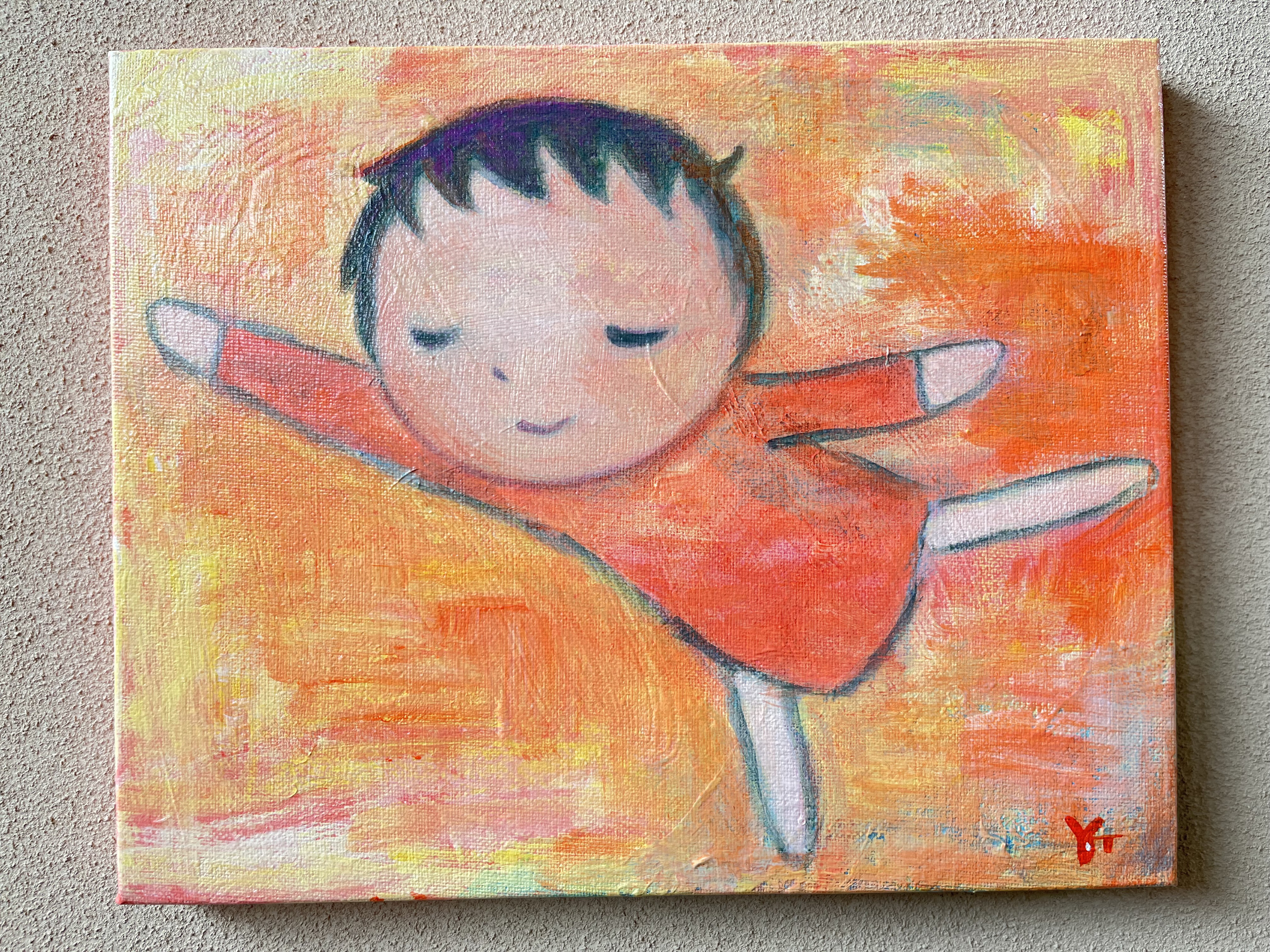 絵画。原画手描き【猫たちは楽しいお風呂で遊んでいる】