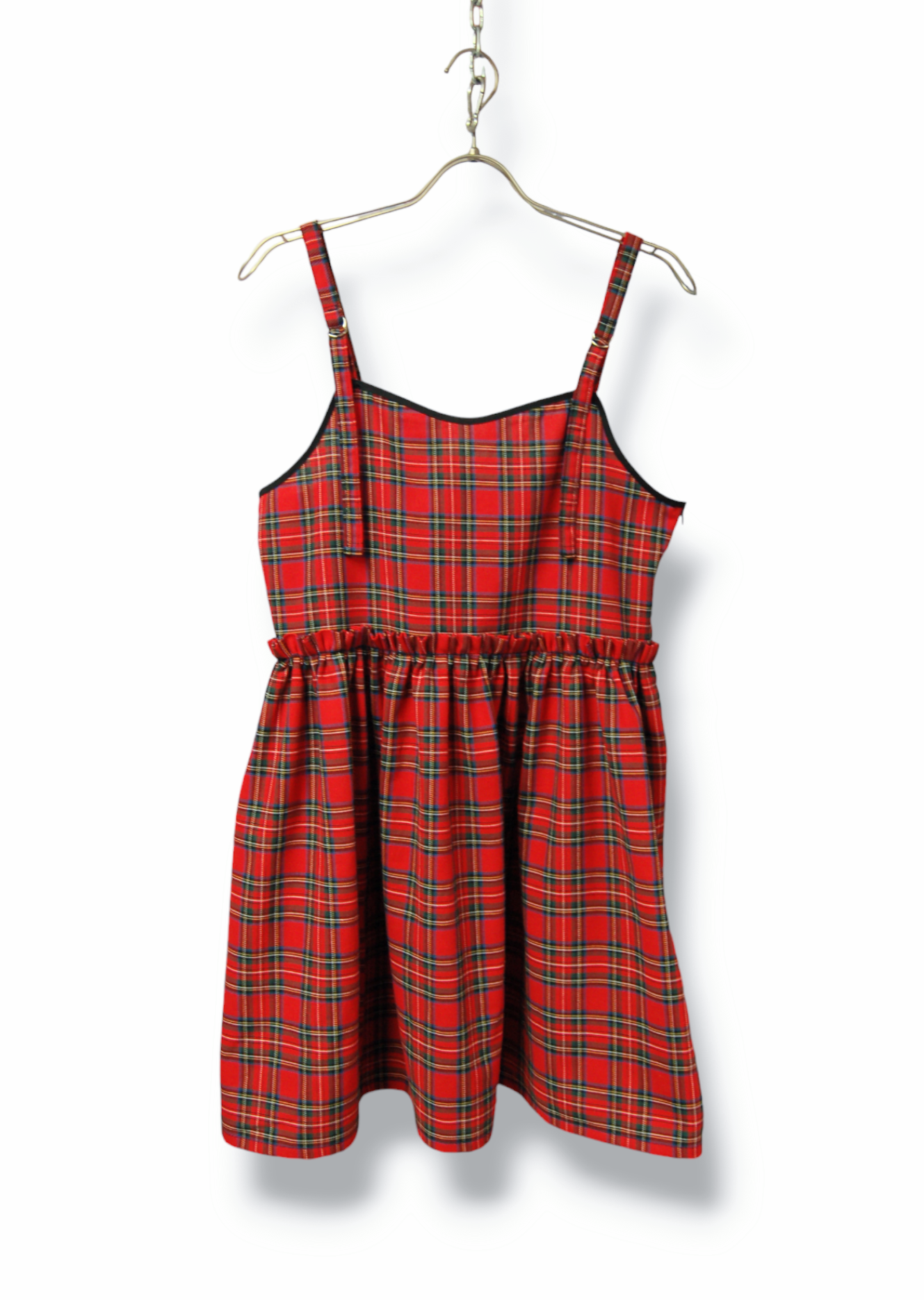 タータンチェック　キャミソール　ギャザーチュニック