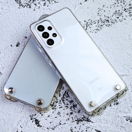 透明ハイブリッドケース 四つ角ケース デコレーション用 Android