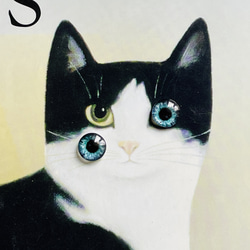 貓眼玻璃凸圓形/裝飾部件 4 件（2 對）| 藍色 第1張的照片