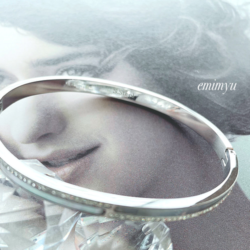she　バングル S.steel Crystal&Shell Bangle バングル・リストバンド emimyu