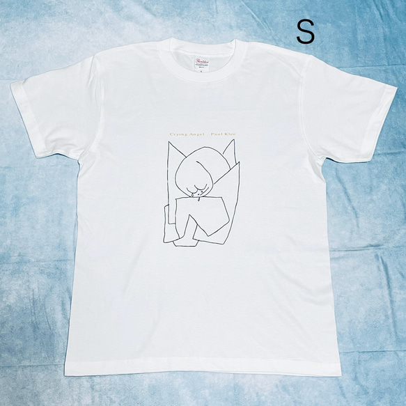 パウル・クレー　泣いている天使　綿5.6オンスTシャツ白　SM Lサイズ有り 2枚目の画像