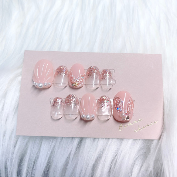 マーメイドネイル 人魚の鱗ネイル 人魚のしっぽ ネイルチップ 夏ネイル  