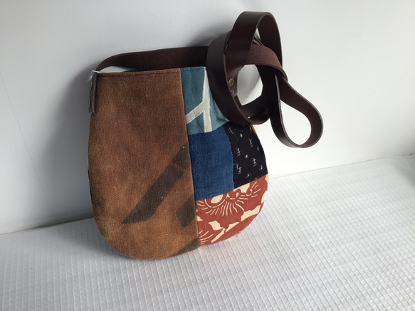 酒袋と古布の小さなショルダーバック sold ショルダーバッグ