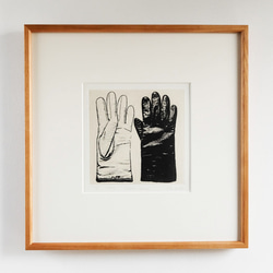 銅版画 “leather gloves”（額装） 3枚目の画像