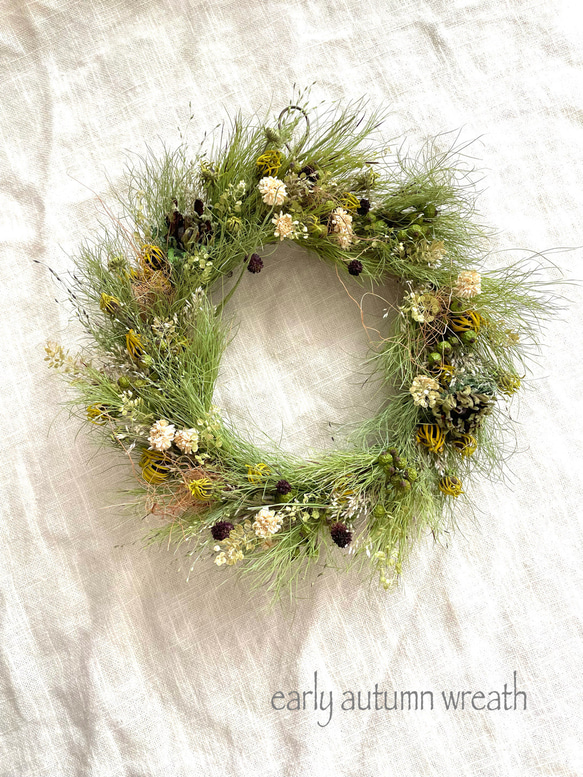 autumn wreathドライフラワーリース