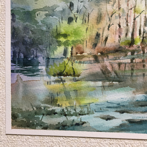 水彩画　風景画　原画　光 絵画 イラスト 太陽光線（水彩画、原画のみ。Not framed） | didi's artfactory