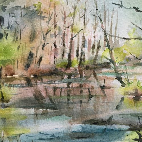 186）原画 水彩画 風景画 上高地 絵画 マグリット0125 通販