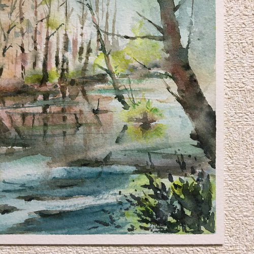 原画 水彩画 風景画 上高地
